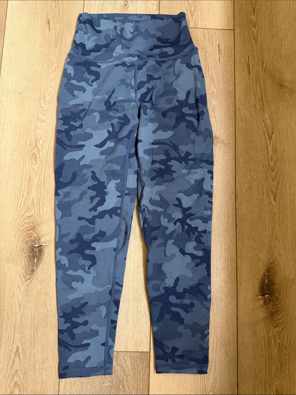 P'tula Blue Camouflage High-Waist Leggings